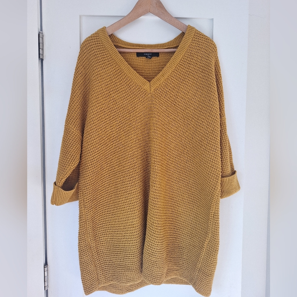 Vero Moda Mustard V-Neck Sweater Dress